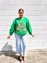 Load image into Gallery viewer, Queen of Sparkles x Wicked Emerald City sequin sweatshirt green gold
