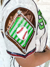 Load image into Gallery viewer, Queen Of Sparkles Royal and Grey Strike Out Baseball Tee
