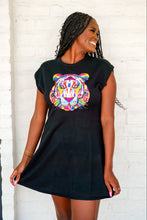 Load image into Gallery viewer, Queen Of Sparkles Black Rainbow Tiger Head Sweater Dress