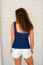 Load image into Gallery viewer, Although You’re There Denim Top