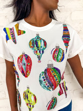 Load image into Gallery viewer, Queen Of Sparkles White Ornament Tee