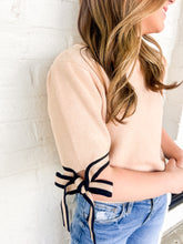Load image into Gallery viewer, A Definite Yes Bow Taupe Top