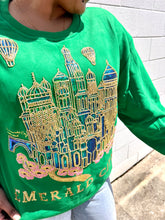 Load image into Gallery viewer, Queen of Sparkles x Wicked Emerald City sequin sweatshirt green gold