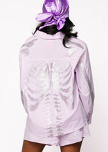 Load image into Gallery viewer, Queen Of Sparkles Lavender Skeleton Button Up Top