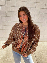 Load image into Gallery viewer, Queen Of Sparkles Brown Deer Sweatshirt