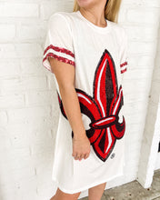 Load image into Gallery viewer, Queen Of Sparkles ULL Oversized Mascot Tee Dress