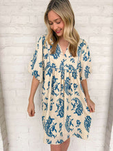 Load image into Gallery viewer, Vineyard View Printed Blue Dress