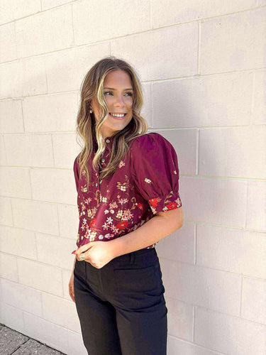 Without A Doubt Burgundy Top