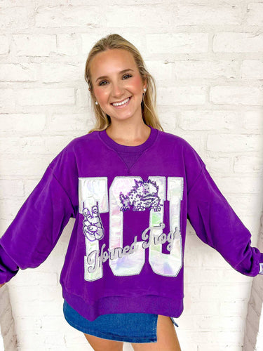 Queen Of Sparkles TCU Metallic Icon Sweatshirt