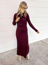 Load image into Gallery viewer, Send My Love Merlot Sweater Midi Dress