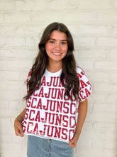 Load image into Gallery viewer, Jordan Amanda White Cajuns Top