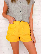 Load image into Gallery viewer, The Colette Scallop Yellow Shorts
