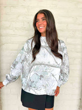 Load image into Gallery viewer, Queen Of Sparkles Camo Grey Rhinestone Mock Sweatshirt