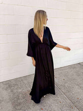 Load image into Gallery viewer, Date Night Black Kimono Maxi Dress