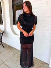 Load image into Gallery viewer, The Diagonal Style Black Mesh Dress