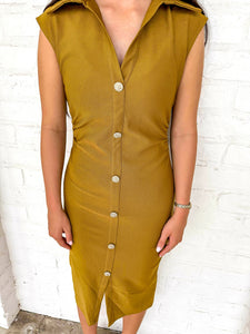 Busy Per Usual Mustard Dress