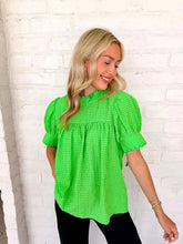 Load image into Gallery viewer, Seersucker Sweetness Green Top