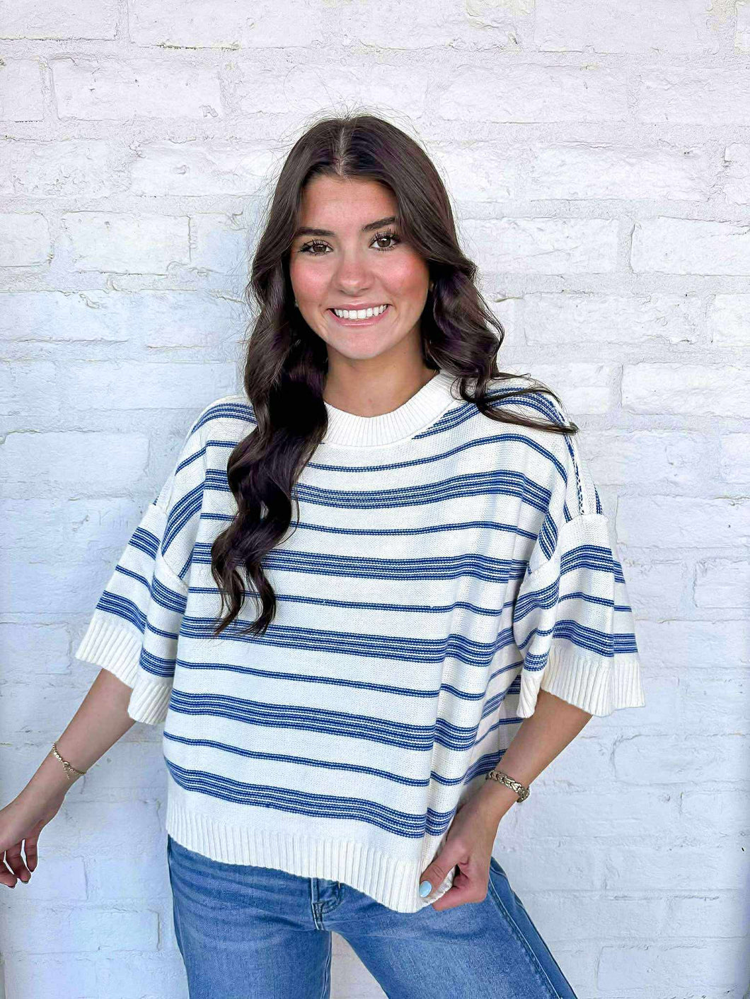 Hold Onto Me Blue Top