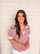 Load image into Gallery viewer, Gingham Goodness Red Top