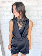 Load image into Gallery viewer, Pass Me By Black Romper
