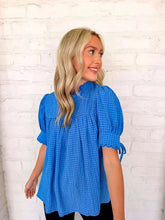 Load image into Gallery viewer, Seersucker Sweetness Blue Top