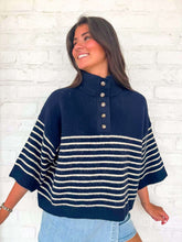 Load image into Gallery viewer, Delicate Delight Navy Top
