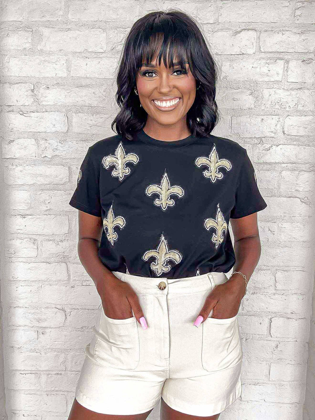 Jordan Amanda Saints Fleur De Lis Black Exclusive