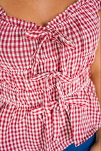Load image into Gallery viewer, Deserve The Most Red Gingham Top