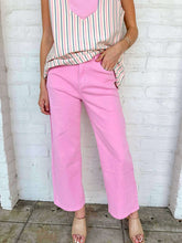 Load image into Gallery viewer, No Doubts Pink Cropped Wide Leg Denim