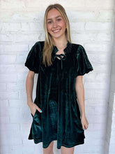Load image into Gallery viewer, Upon Request Green Velvet Dress