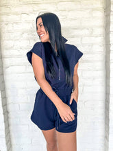 Load image into Gallery viewer, Fast Break Romper Navy