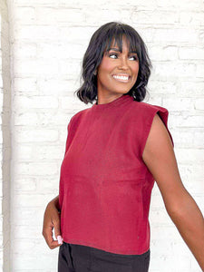 Along For The Ride Burgundy Top