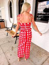 Load image into Gallery viewer, Grateful Gingham Red Skirt Set