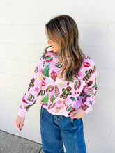 Load image into Gallery viewer, Queen Of Sparkles Light Pink Christmas Icon Sweatshirt