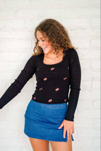 Load image into Gallery viewer, Hold That Thought Sweater Black Top