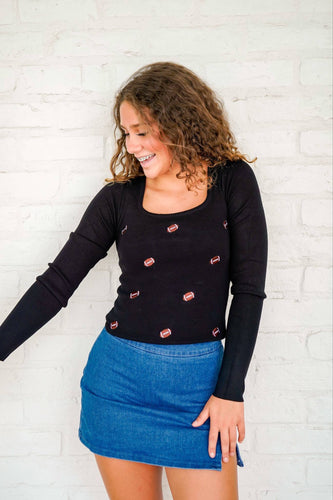 Hold That Thought Sweater Black Top