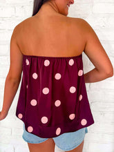 Load image into Gallery viewer, Try Again Burgundy Polka Dot Top