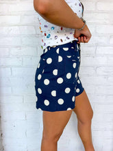 Load image into Gallery viewer, Felt That Way Navy Polka Dot Shorts