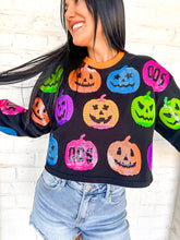 Load image into Gallery viewer, Queen Of Sparkles Black O Lantern Sweatshirt