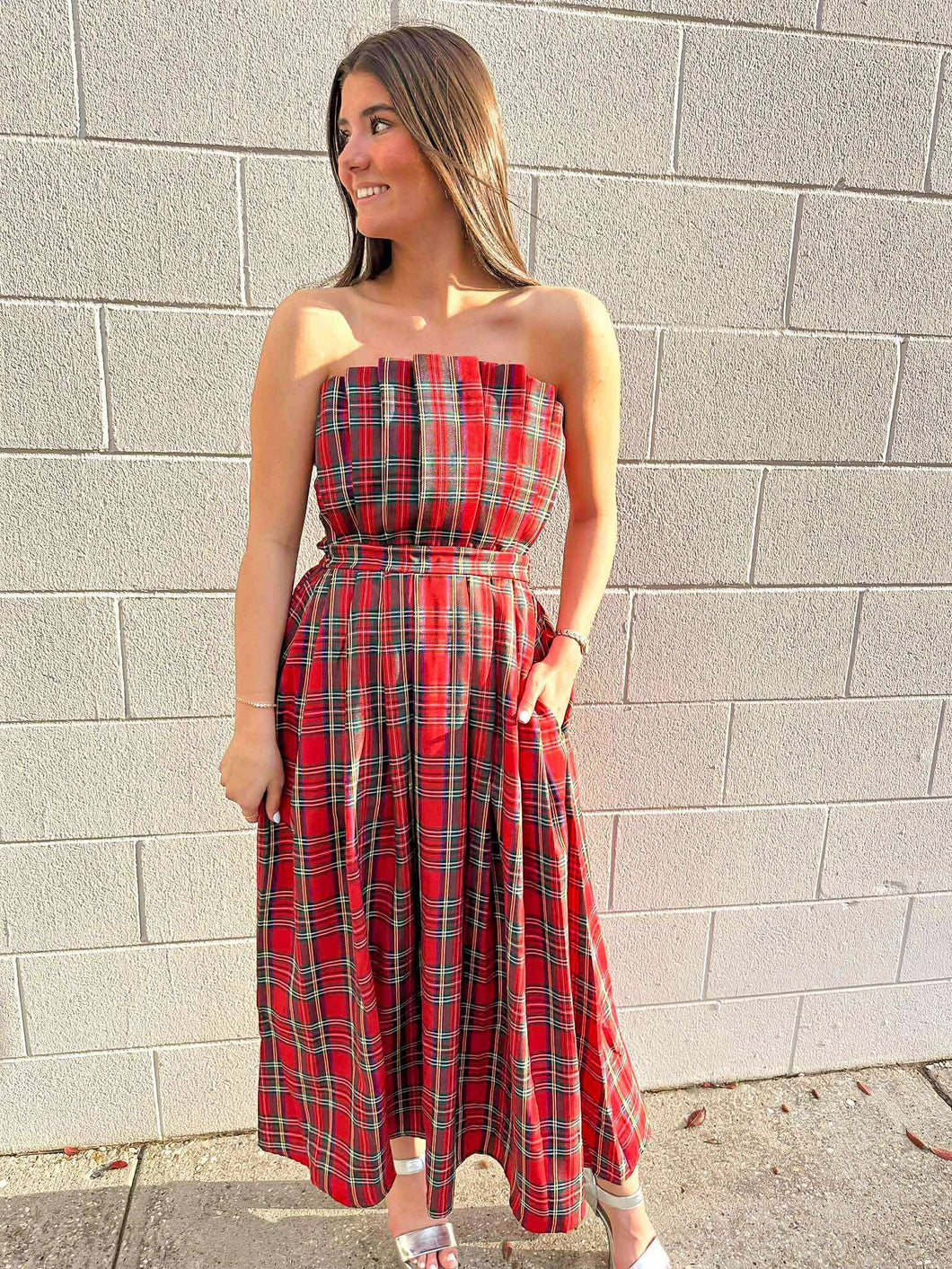 Full Of Love Red Plaid Dress