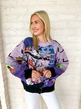 Load image into Gallery viewer, Queen Of Sparkles Lavender Multi Trick Or Treating Scene Cardigan