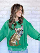 Load image into Gallery viewer, Queen Of Sparkles Green French Bulldog Sweatshirt