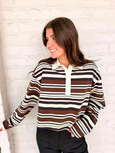 Load image into Gallery viewer, Miles On It Stripe Brown Top