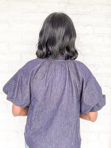 THML I Need A Minute Denim Top