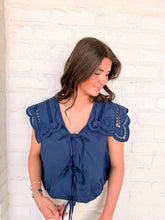 Load image into Gallery viewer, Take It All Navy Scallop Top