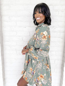 Floral Fields Green Dress