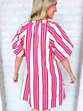 Load image into Gallery viewer, Seasonal Happiness Pink Stripe Dress