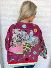 Load image into Gallery viewer, Queen Of Sparkles Maroon Multi Cats In Santa’s Sleigh Sweatshirt