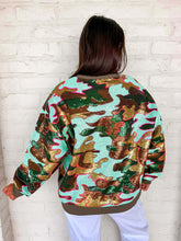 Load image into Gallery viewer, Queen Of Sparkles Mint Sequin Camo Queen Card Sweatshirt