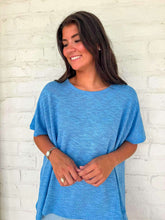 Load image into Gallery viewer, Sunset Stroll Cornflower Blue Oversized Top